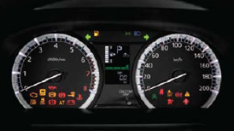 Sporty White-illuminated Meter Panel with LCD Info Display